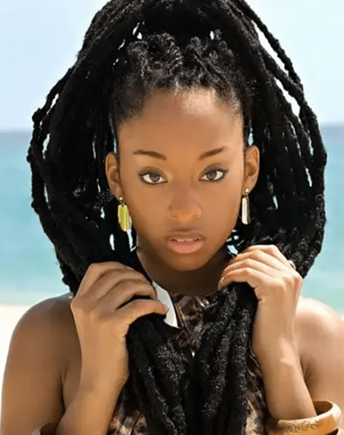 Coiffure femme afro avec des tresses
