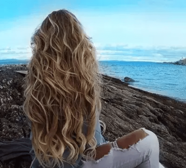 Eau de mer sur les cheveux : exemple de résultat
