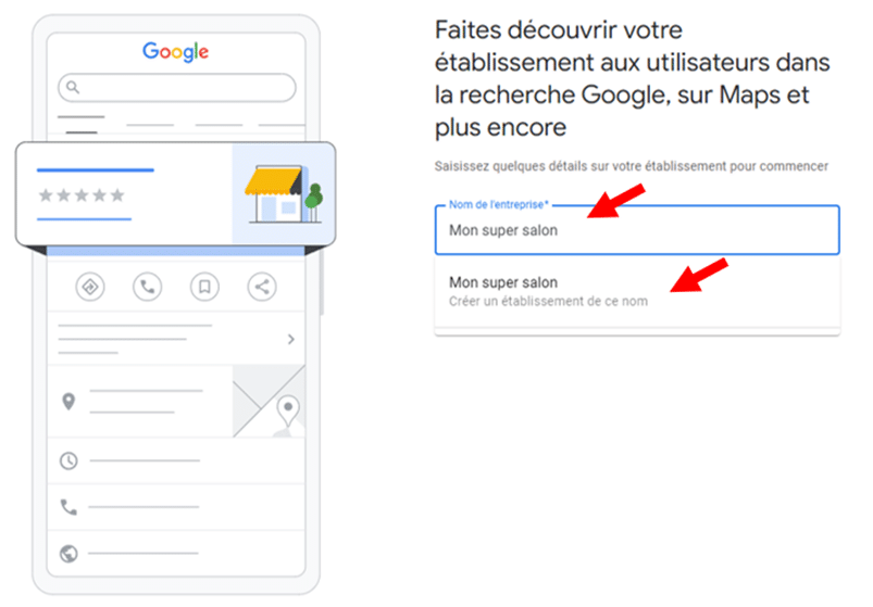 Nom du salon pour une Fiche Google My Business pour salon de coiffure