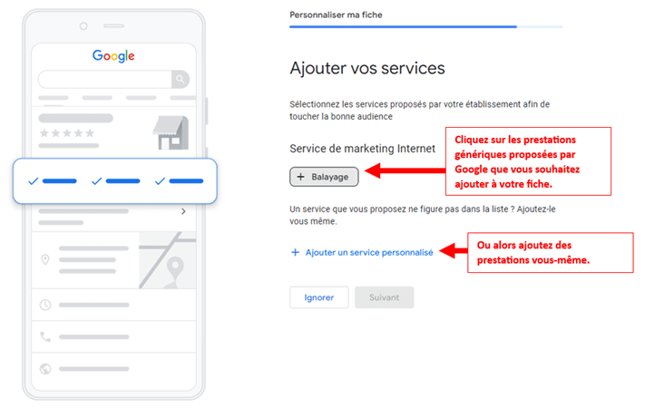 Les prestations sur sa Fiche Google My Business pour salon de coiffure